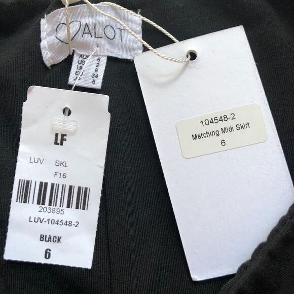 LF BLACK skirt Knit Stretch Pull On midi s… - Picture 5 of 6